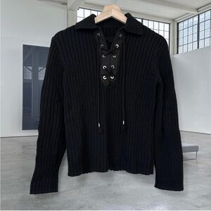 Dion Lee Lace Unisex Sweater in Black